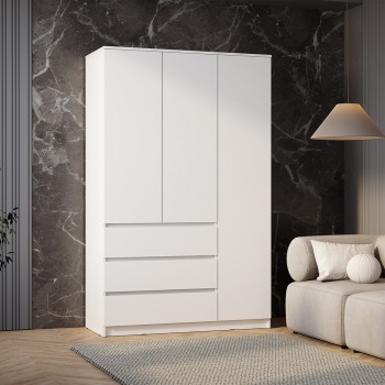 Шкаф 3-х створчатый "Симпл ШК-08" Белый (BTS)